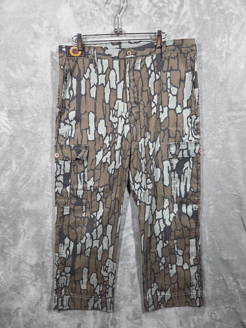 Blue Bill By Red Head Pants Mens 36x29 Brown Trebark Camo Cargo Canvas Workwear